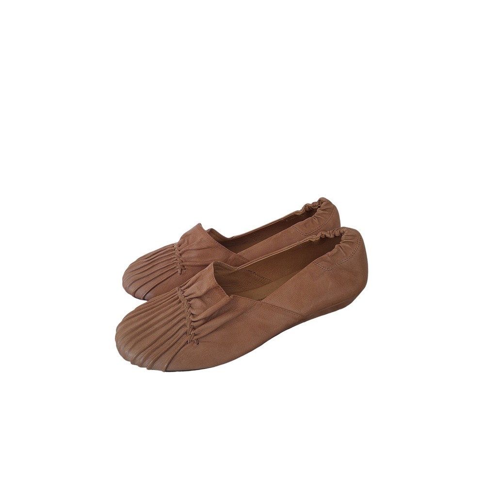Chocolat Blu Cam Leather Pleated Flat Shoe Size 7 - Picture 4 of 8